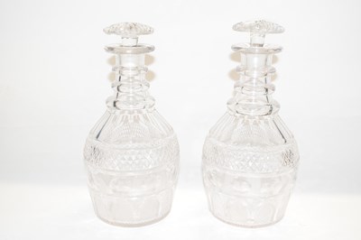 Lot 226 - Two 19th Century cut glass decanters with...