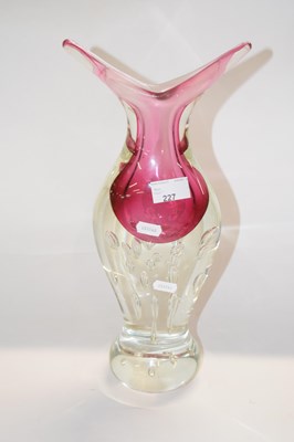 Lot 220 - A large Art Glass vase with bubble design,...