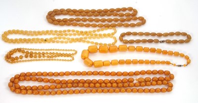Lot 272 - A quantity of faux amber: to include a...