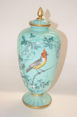 Lot 230 - A late 19th Century green glass vase and cover...