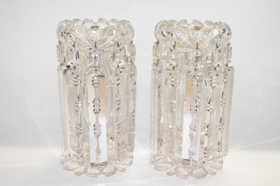 Lot 225 - Pair of late 19th Century clear glass table...