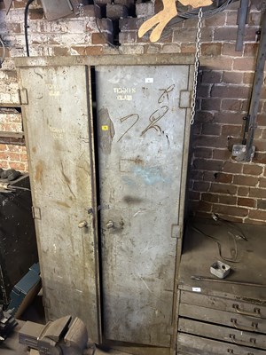 Lot 8 - A heavy duty metal cabinet, height approx...