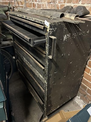 Lot 9 - A heavy duty tool chest on casters with...