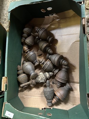 Lot 40 - Box of 13 cast iron railing finials