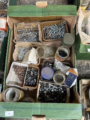 Lot 45 - Mixed lot of various sized nuts, bolts etc