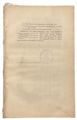 Lot 1412 - INDIA LEPROSY. 1876. An unbound volume of...
