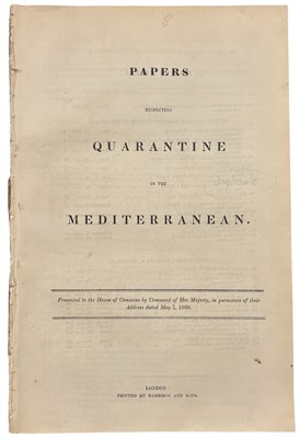 Lot 1411 - QUARANTINE MEDITERRANEAN LEVANT 1860. Papers...