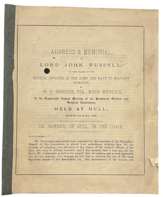 Lot 1403 - MEDICAL NAVY MILITARY. Address and memorial to...