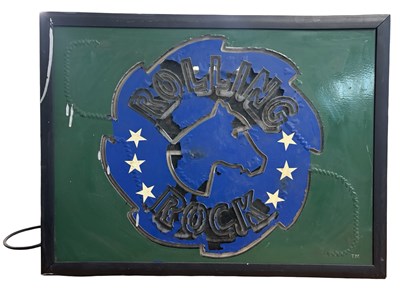 Lot 170 - A late 20th century Rolling Rock beer neon...
