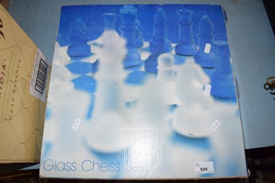 Lot 509 - BOXED GLASS CHESS SET