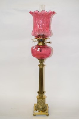 Lot 259 - An impressive 19th Century oil lamp with...