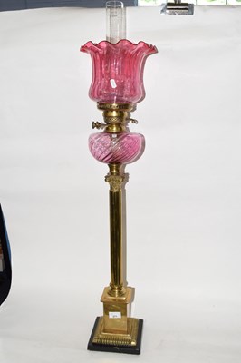 Lot 271 - A large late 19th Century oil lamp with...