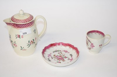 Lot 309 - A late 18th Century cream ware jug and cover...