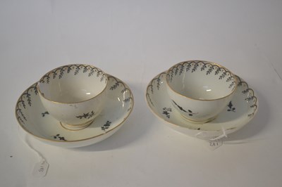 Lot 420 - Two Worcester porcelain tea bowls and saucers,...