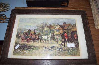 Lot 515 - FRAMED MAP OF NORFOLK AND A HUNTING PRINT (2)