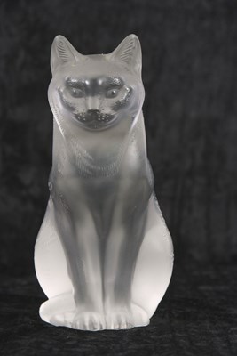Lot 8 - Lalique Model of a Cat, 20th Century, with...
