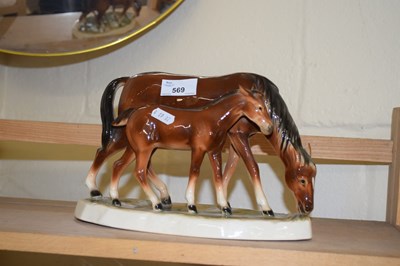 Lot 569 - CONTINENTAL MODEL OF A HORSE AND FOAL