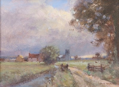 Lot 445 - Owen Waters (1916-2004), View across a country...