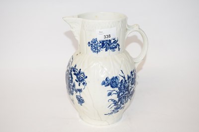 Lot 338 - A Worcester porcelain cabbage leaf mask jug...