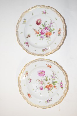 Lot 442 - Pair of Dresden porcelain plates painted in...