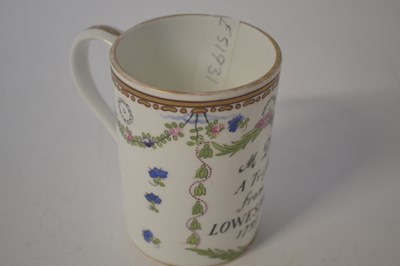Lot 443 - A Samson porcelain Lowestoft style mug...