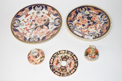 Lot 347 - Two Royal Crown Derby plates together with a...