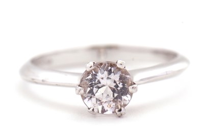 Lot 6 - A 9ct kunzite ring, the round single stone...