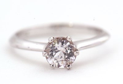 Lot 6 - A 9ct kunzite ring, the round single stone...