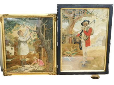 Lot 197 - Two 19th century needlework pictures, to...