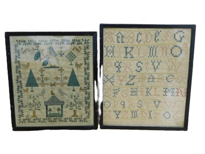 Lot 195 - Two needlework samplers: to include an undated...