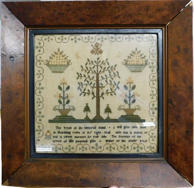 Lot 188 - A 19th century needlework sampler, with...