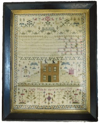 Lot 187 - A late 18th century sampler, possibly American,...