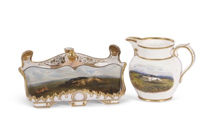 Lot 47 - CHAMBERLAIN WORCESTER SALMON-PINK & BLUE...