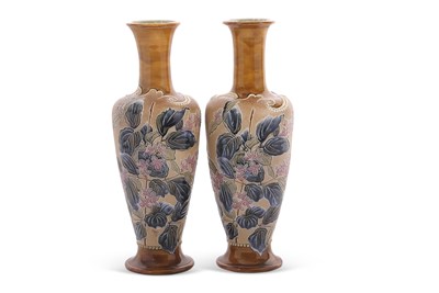 Lot 39 - A fine pair of Royal Doulton vases with...