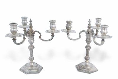 Lot 155 - Elizabeth II cast silver three light...
