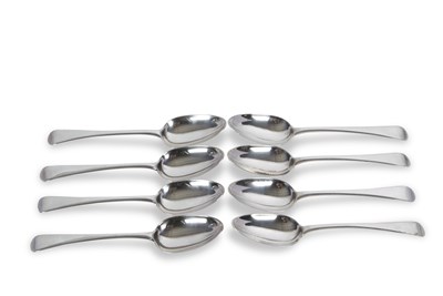 Lot 156 - A set of eight silver George III Old English...