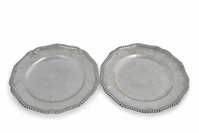 Lot 158 - A pair of George II silver dinner plates, of...