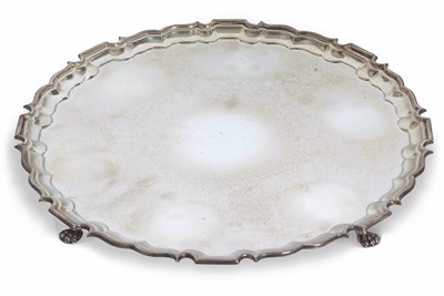 Lot 193 - An Elizabeth II silver salver circular form,...