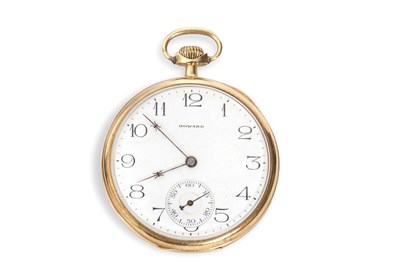 Lot 237 - A yellow metal Howard open face pocket watch...