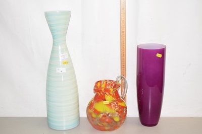 Lot 8 - Two Art Glass vases and a jug