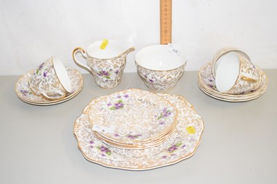 Lot 9 - An Ashleigh gilt decorated tea set