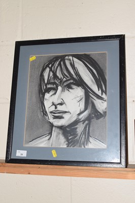 Lot 31 - Frank Booth - Monochrome portrait framed and...
