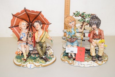 Lot 50 - Two Naples Capodimonte porcelain figure groups