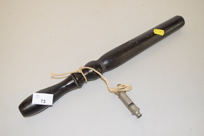 Lot 73 - Wooden truncheon and whistle