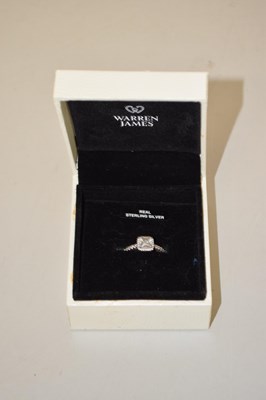 Lot 98 - A sterling silver and CZ ladies ring