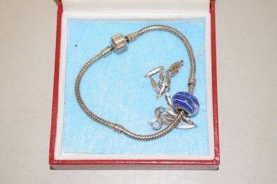 Lot 111 - Two white metal bracelets