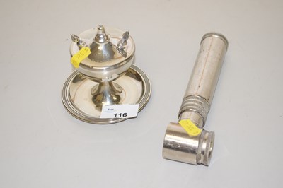 Lot 116 - A silver plated table lighter and a vintage...