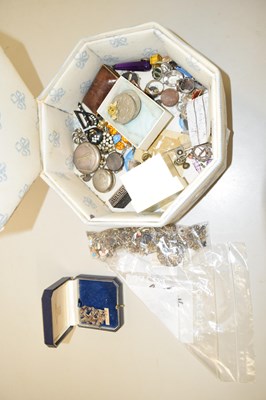 Lot 115 - A box of assorted costume jewellery and other...