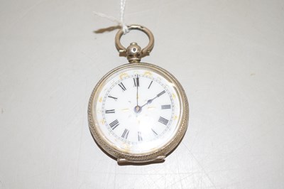 Lot 121 - Continental silver cased ladies pocket watch