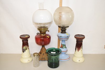 Lot 131 - Mixed Lot:  Two late Victorian oil lamps...